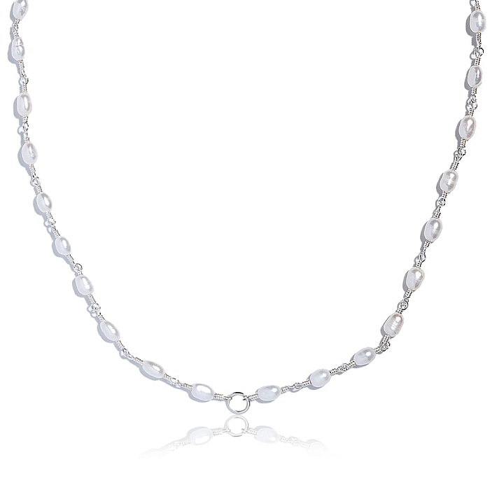 09-00-0004 Колье "Добавь смысл" с жемчугом (Ag 925)